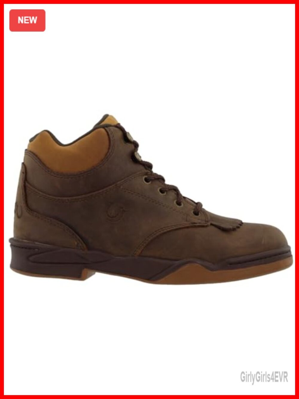 Leather Kiltie Hiking Ankle Boots Lace Up Casual